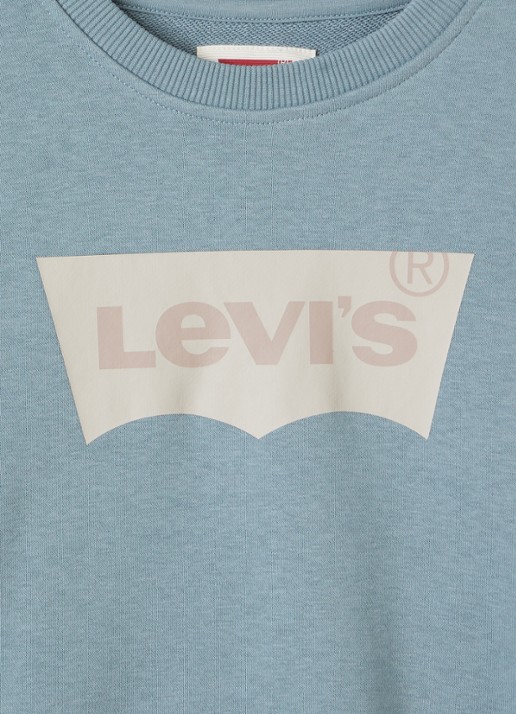 Levi's Sweater met logoprint - detail lichtblauw