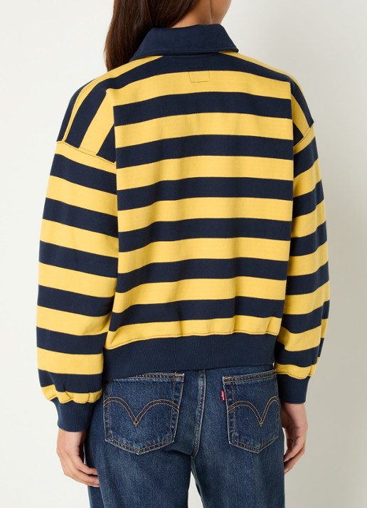 Levi's Sweater met polokraag en logoborduring - achterkant 2 donkerblauw