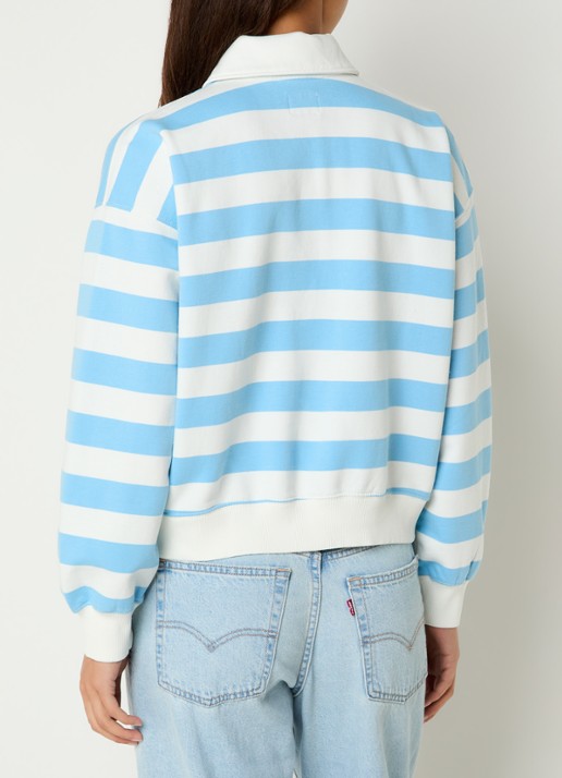 Levi's Sweater met polokraag en logoborduring - achterkant lichtblauw