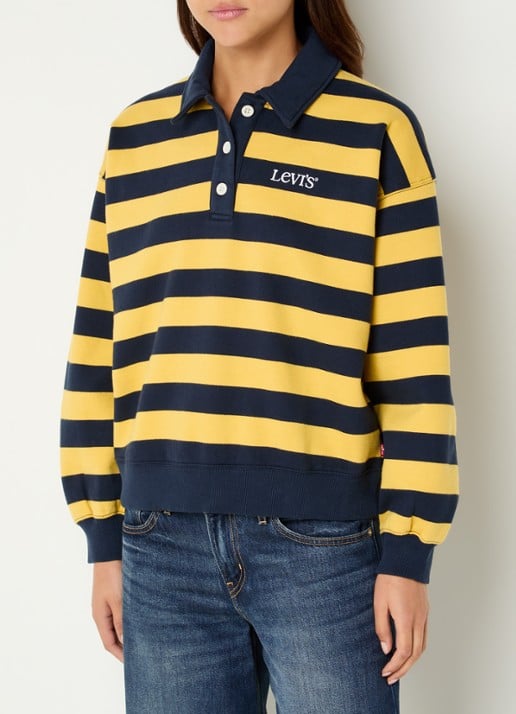 Levi's Sweater met polokraag en logoborduring
