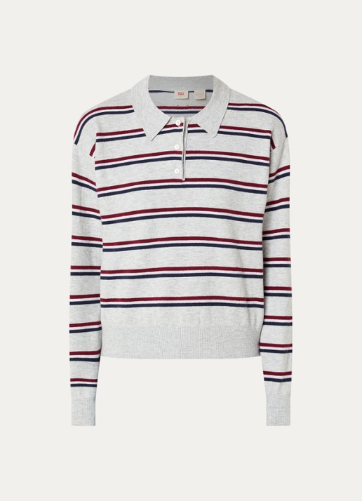 Levi's Sweater met polokraag - voorkant 3 lichtgrijs