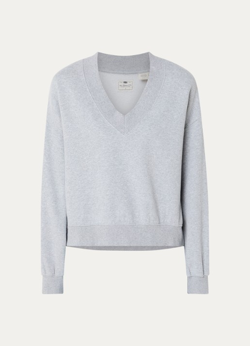 Levi's Sweater met V-hals - voorkant grijsmele