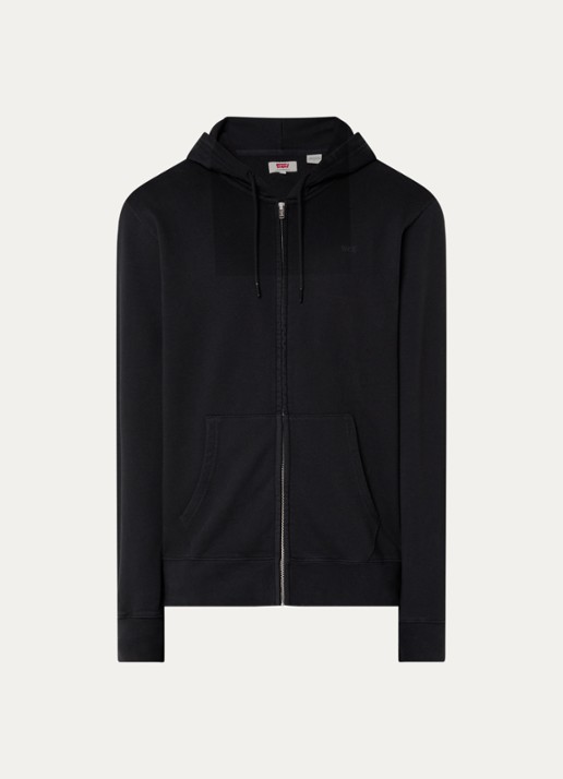 Levi's Sweatvest met logo en steekzakken - voorkant zwart