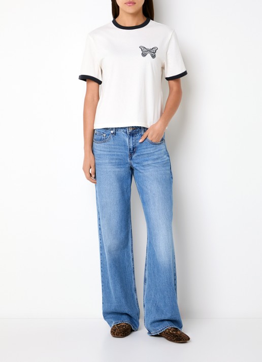 Levi's T-shirt met borduring - voorkant 4 gebroken wit