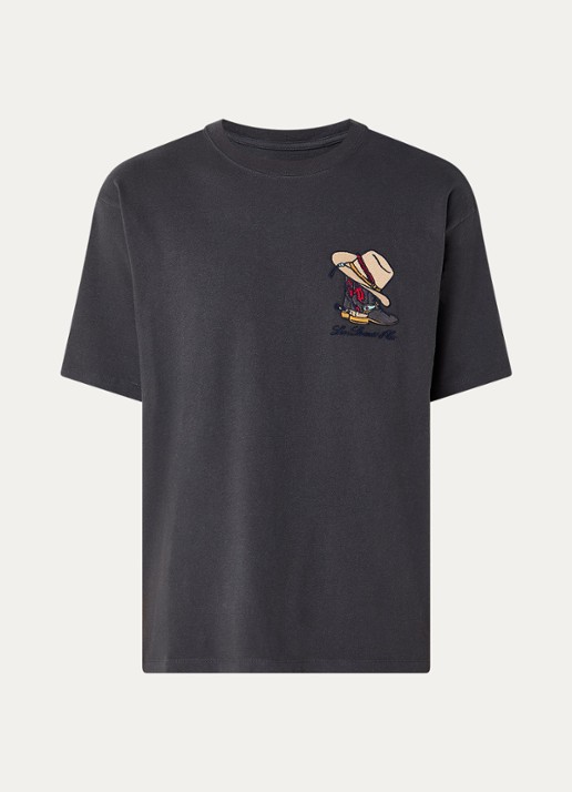 Levi's T-shirt met borduring - voorkant 2 donkergrijs