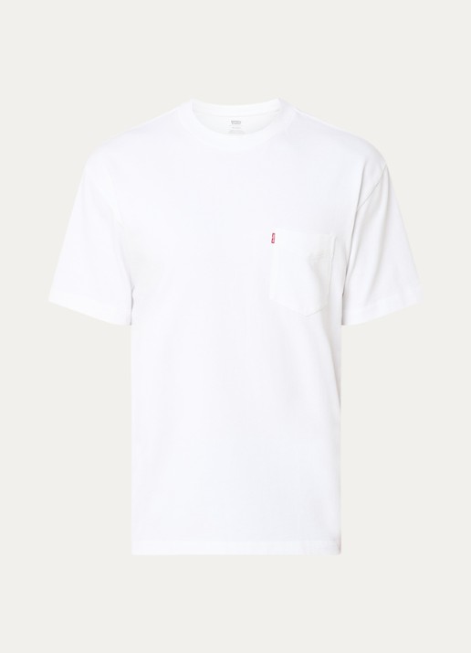 Levi's T-shirt met borstzak - voorkant 2 wit
