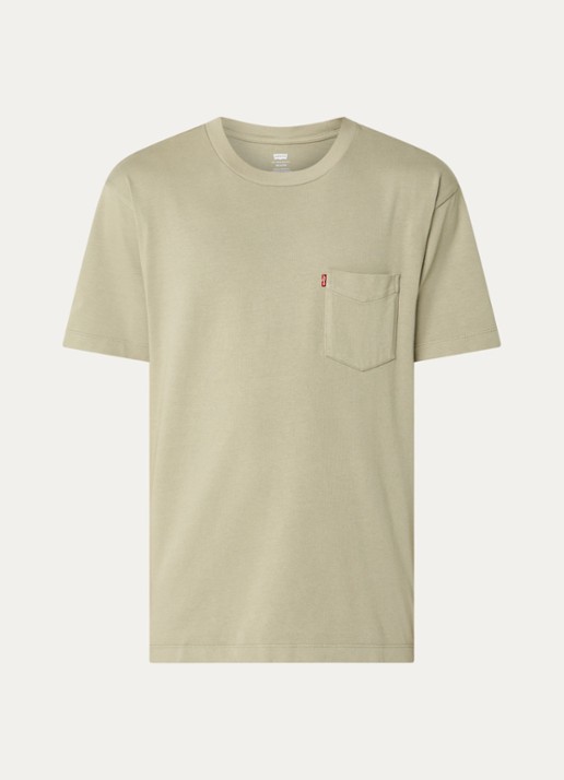Levi's T-shirt met borstzak - voorkant 3 khaki