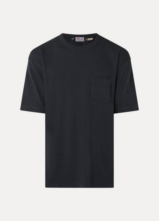 Levi's T-shirt met borstzak - voorkant donkerblauw