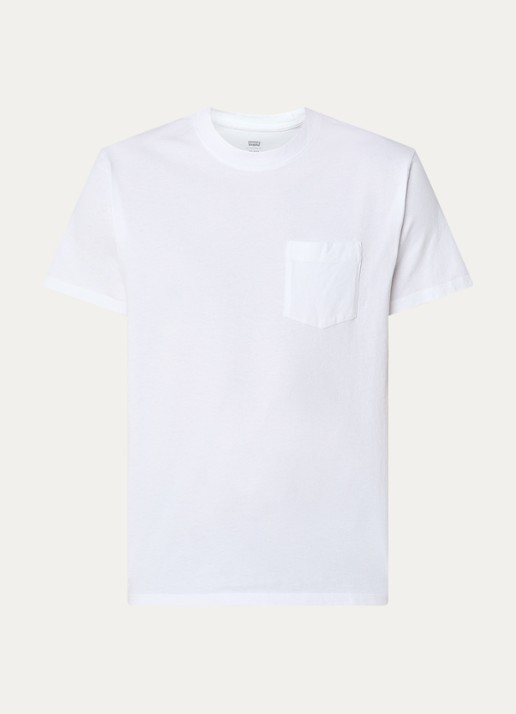 Levi's T-shirt met borstzak - voorkant 2 wit