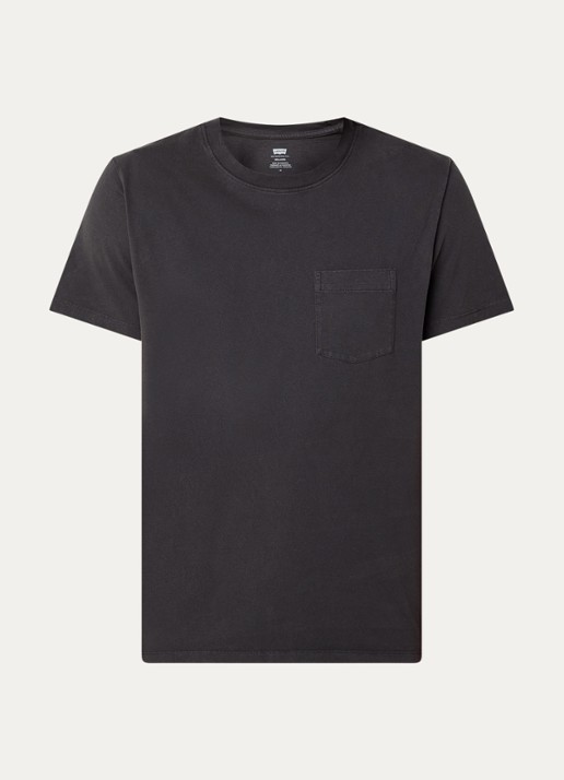 Levi's T-shirt met borstzak - voorkant zwart