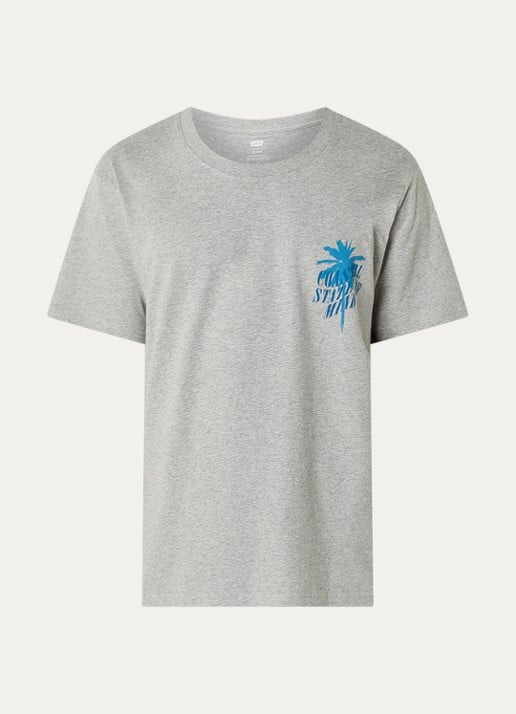 Levi's T-shirt met front- en backprint - voorkant 2 grijsmele