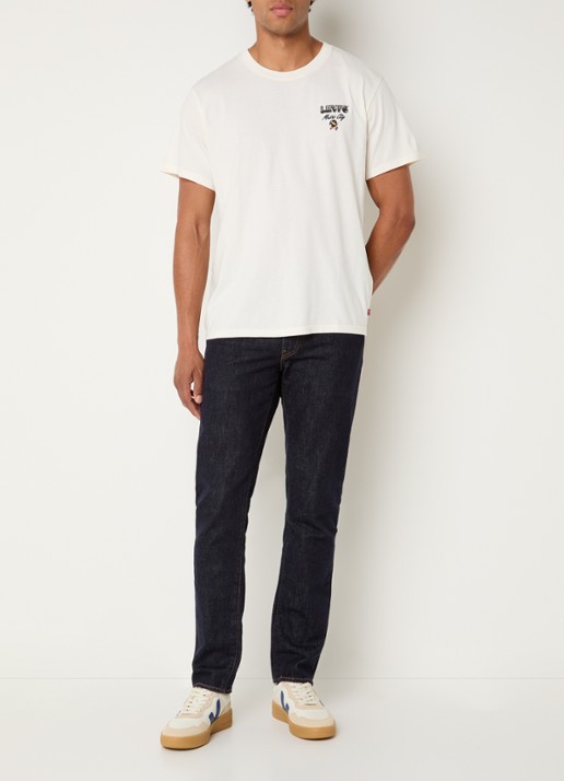 Levi's T-shirt met logo- en backprint - voorkant 4 gebroken wit