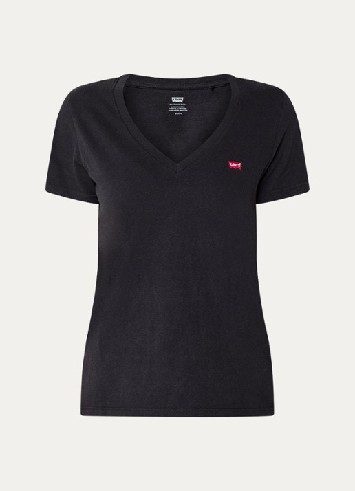 Levi's T-shirt met logo - voorkant 2 zwart