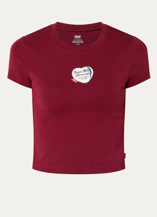 Levi's T-shirt met logo - voorkant 3 donkerrood
