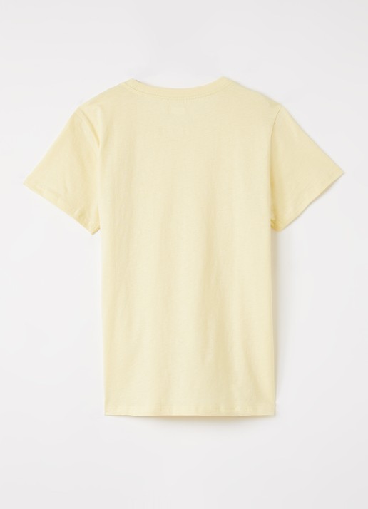 Levi's T-shirt met logoborduring - voorkant 2 lichtgeel