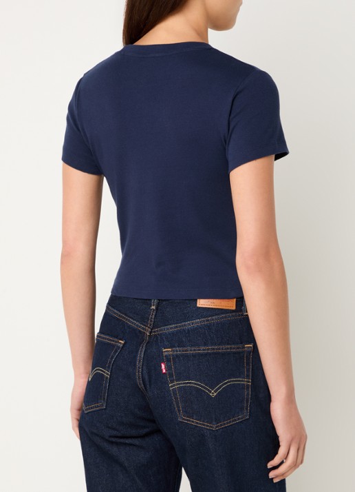 Levi's T-shirt met logoborduring - achterkant 4 donkerblauw