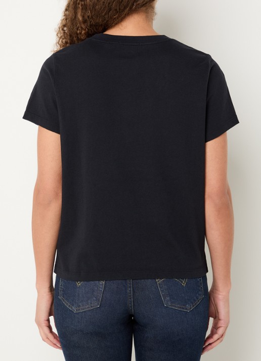 Levi's T-shirt met logoborduring - achterkant zwart