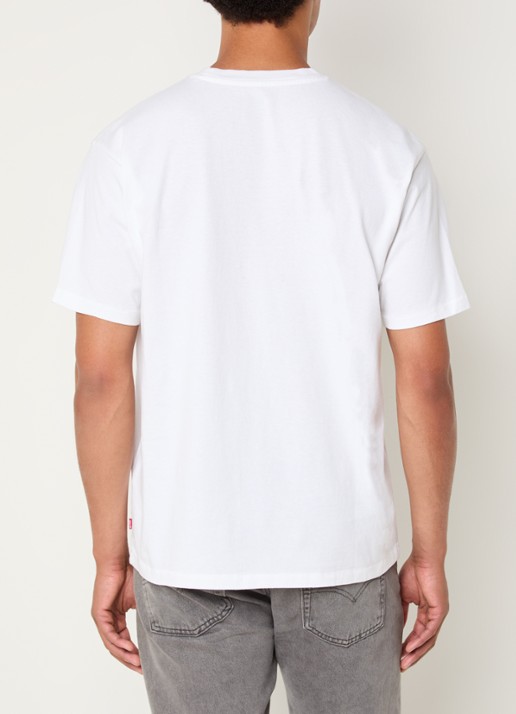 Levi's T-shirt met logoborduring - achterkant wit