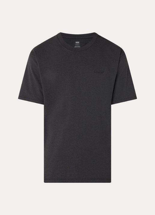 Levi's T-shirt met logoborduring - voorkant 3 zwart
