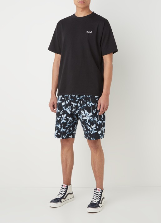 Levi's T-shirt met logoborduring - voorkant 2 zwart