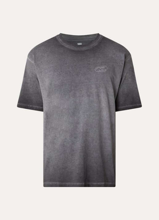 Levi's T-shirt met logoborduring - voorkant 2 grijs