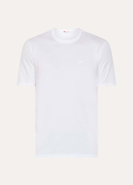 Levi's T-shirt met logoborduring - voorkant 2 wit