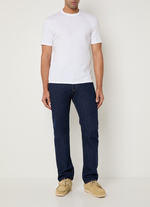 Levi's T-shirt met logoborduring - voorkant 3 wit