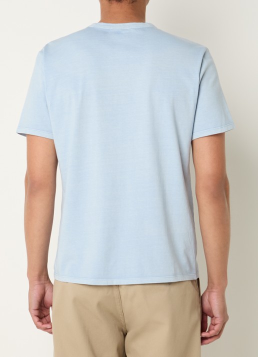 Levi's T-shirt met logoborduring - achterkant blauwgrijs