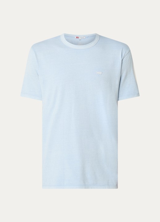 Levi's T-shirt met logoborduring - voorkant 2 blauwgrijs