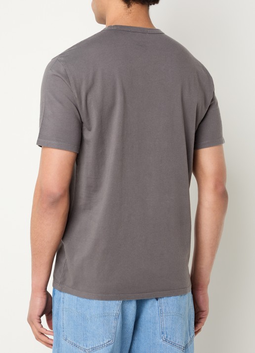 Levi's T-shirt met logoborduring - achterkant donkergrijs