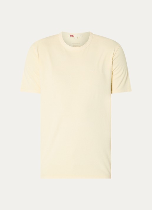 Levi's T-shirt met logoborduring - voorkant lichtgeel