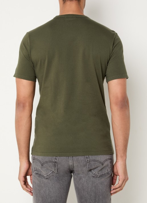 Levi's T-shirt met logoborduring - achterkant 3 legergroen