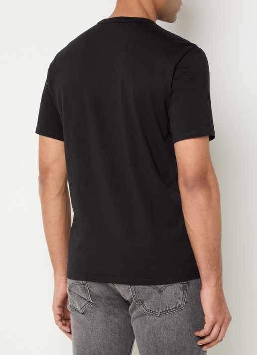 Levi's T-shirt met logoborduring - achterkant 4 zwart