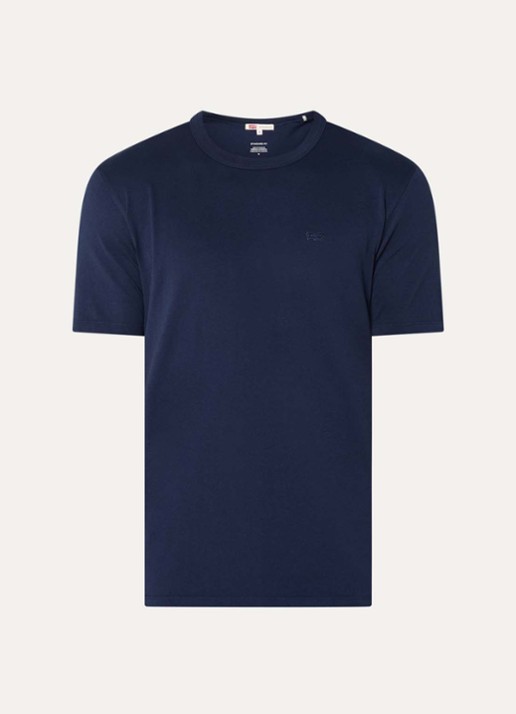 Levi's T-shirt met logoborduring - voorkant 2 donkerblauw