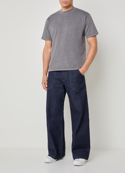 Levi's T-shirt met logoborduring - voorkant 4 donkergrijs