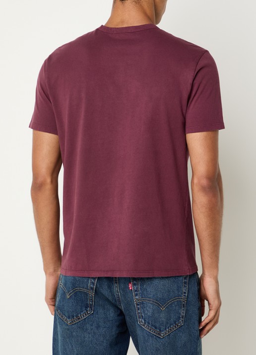 Levi's T-shirt met logoborduring - achterkant 4 steenrood