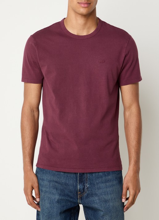 Levi's T-shirt met logoborduring - detail 3 steenrood