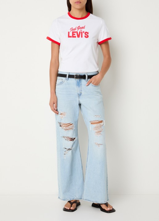 Levi's T-shirt met logoprint - voorkant 2 wit