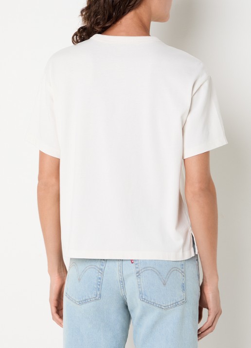 Levi's T-shirt met logoprint - achterkant gebroken wit