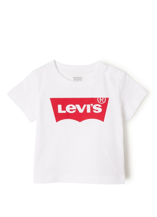 Levi's T-shirt met logoprint - voorkant wit