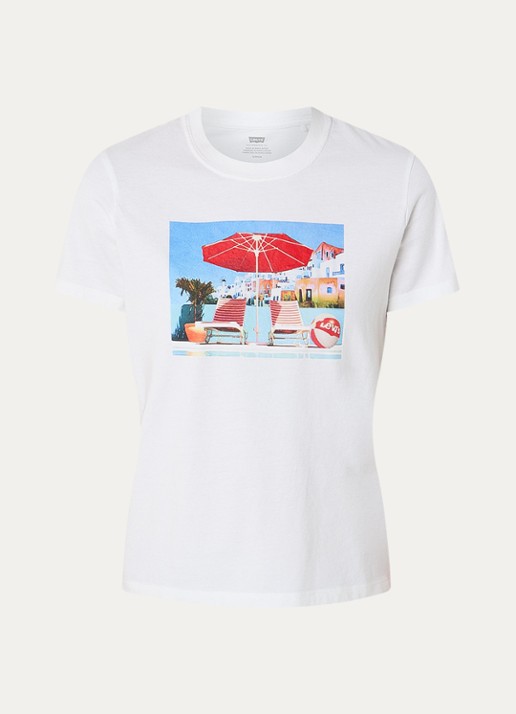 Levi's T-shirt met print - voorkant wit