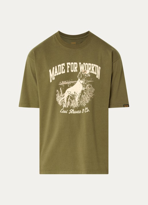 Levi's T-shirt met print - voorkant 3 mosgroen