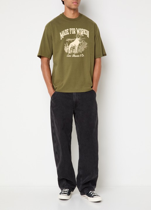 Levi's T-shirt met print - voorkant 4 mosgroen