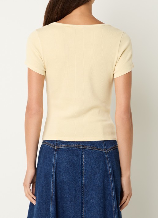Levi's T-shirt met rechthoekige hals - achterkant 4 lichtgeel