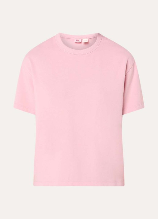 Levi's T-shirt met ronde hals - voorkant lichtroze