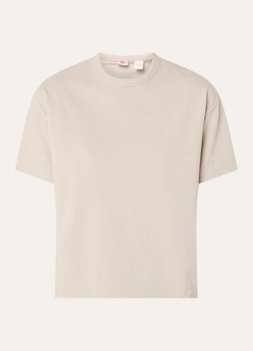 Levi's T-shirt met ronde hals - voorkant beige