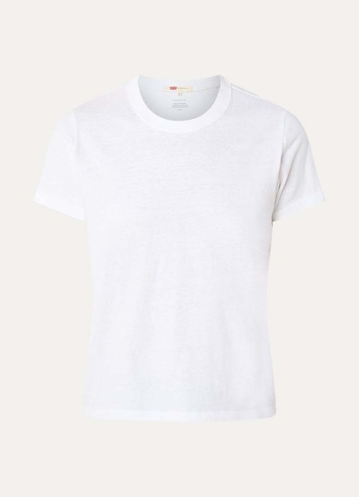 Levi's T-shirt met ronde hals - voorkant wit