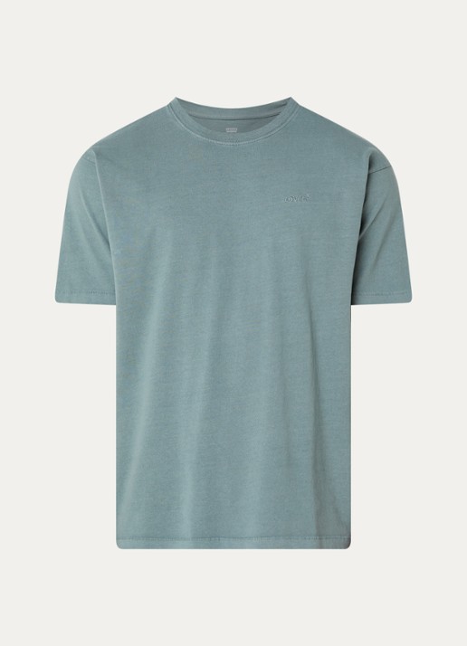 Levi's T-shirt met ronde hals - voorkant olijfgroen