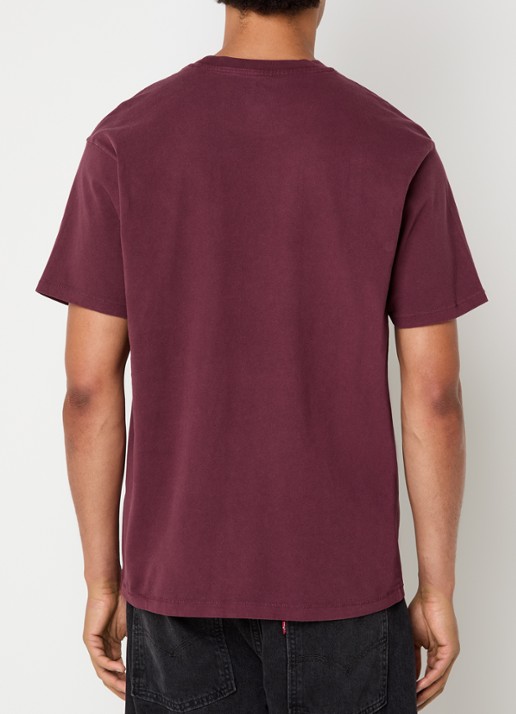 Levi's T-shirt met ronde hals - achterkant bordeauxrood