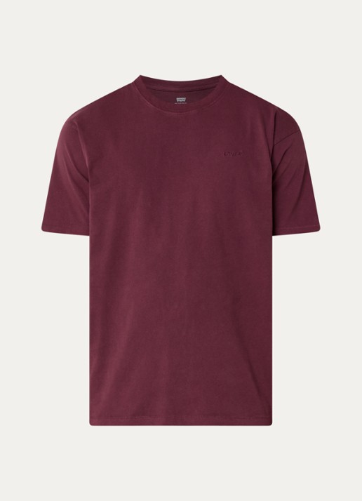 Levi's T-shirt met ronde hals - voorkant 3 bordeauxrood